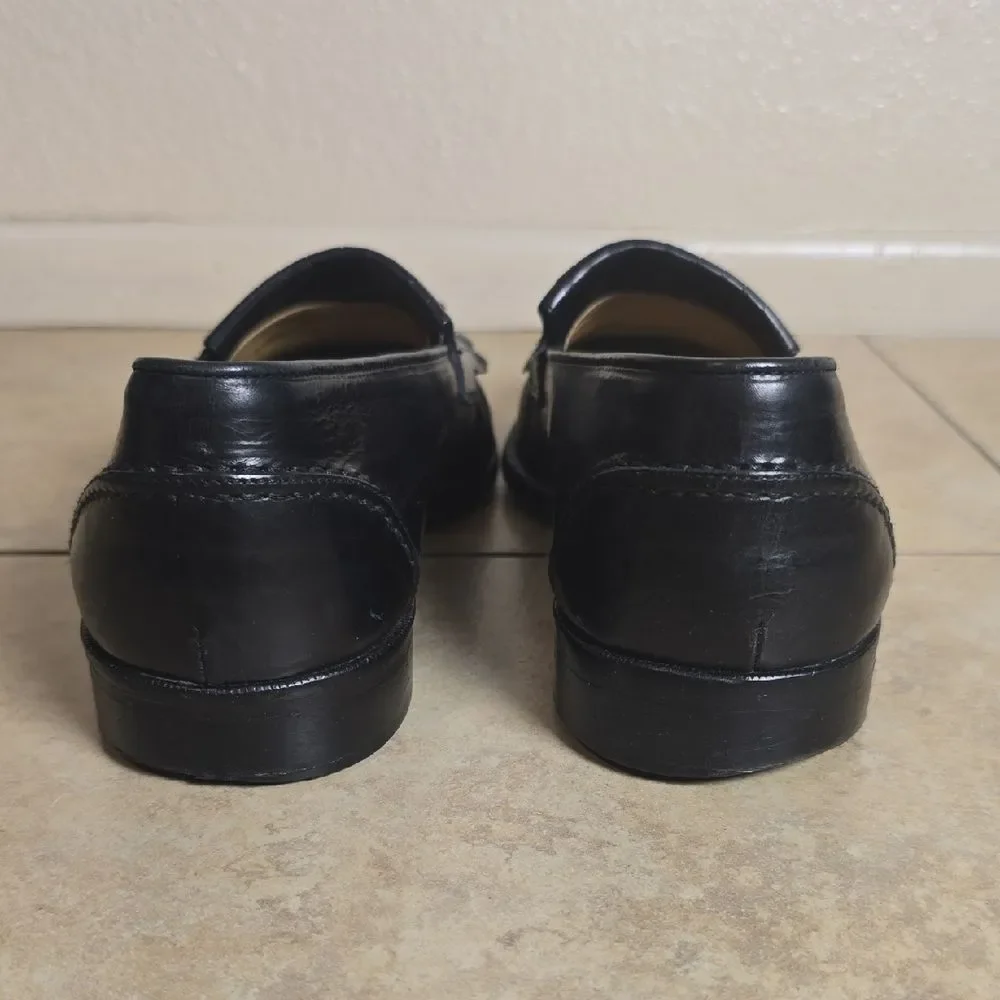 Johnston & Murphy Black Leather Tassel Loafers